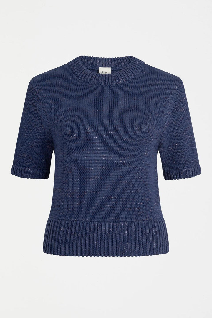 Luft Lurex Knit Top – Navy/Copper