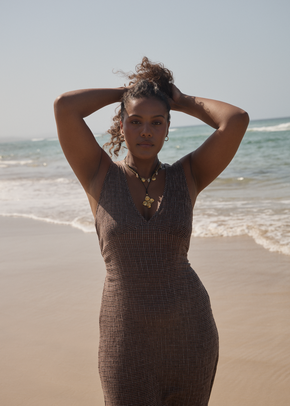 Womens Seersucker Maxi Dress Tully - Hometown Coffee - AFENDS