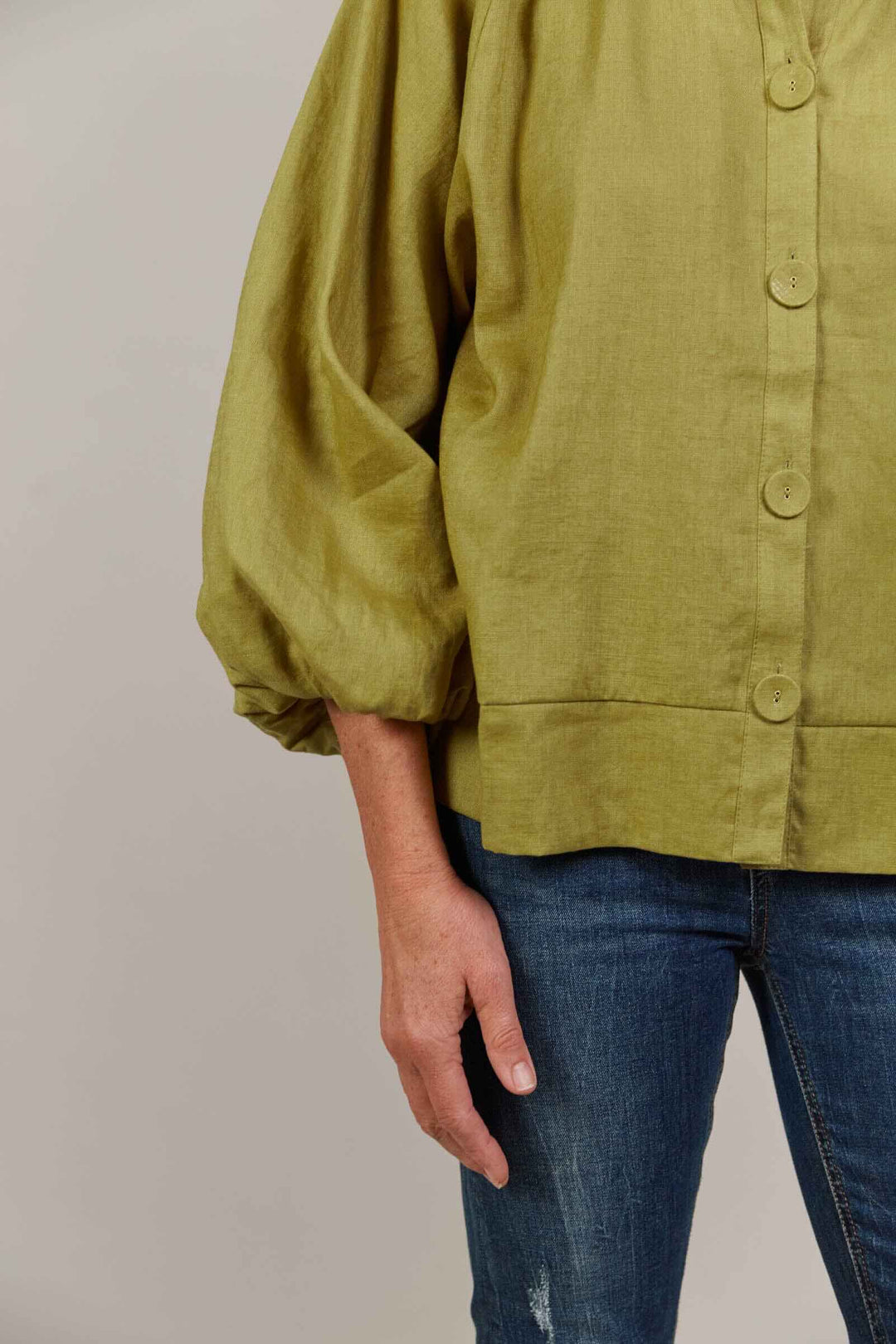 Laax Button Blouse – Chartreuse