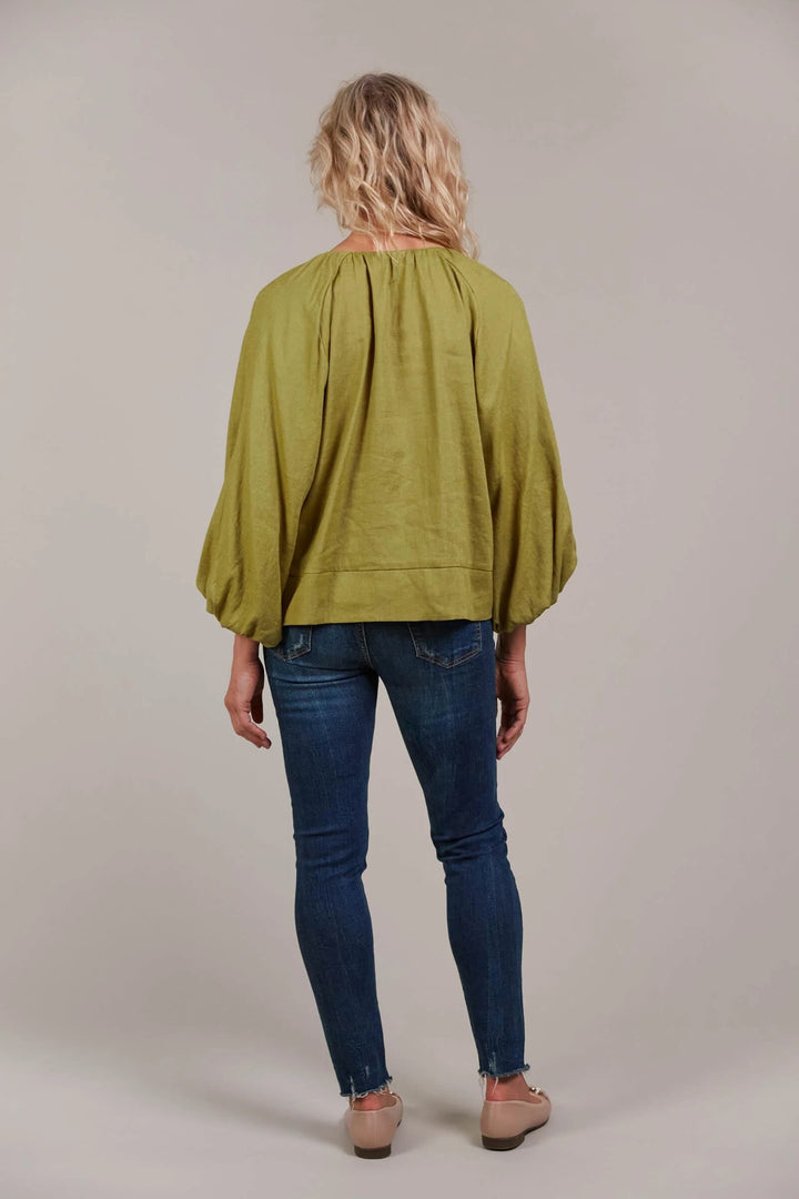 Laax Button Blouse – Chartreuse