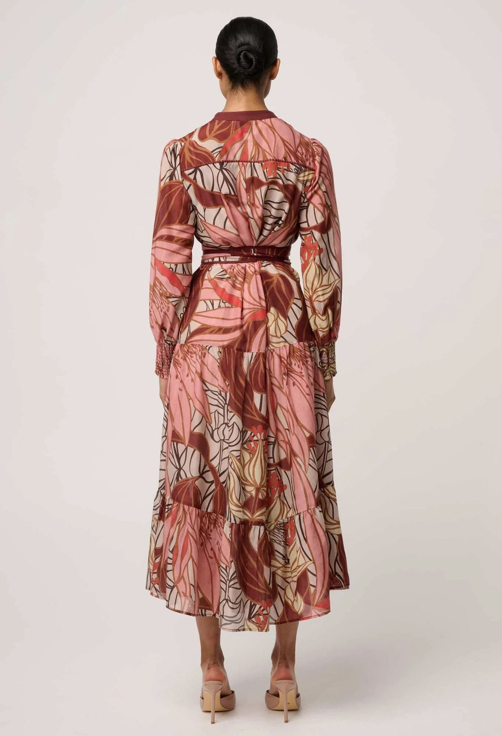 Liliana Cotton Silk Printed Maxi Dress in Cathedral Botanic