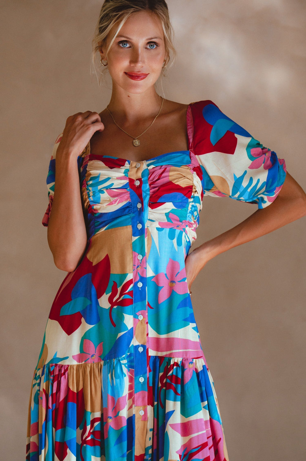 Womens Lilit Midi Dress - Tuscan Sun