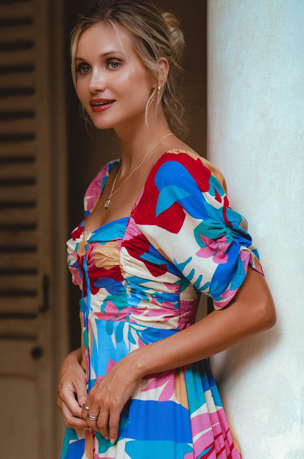 Womens Lilit Midi Dress - Tuscan Sun