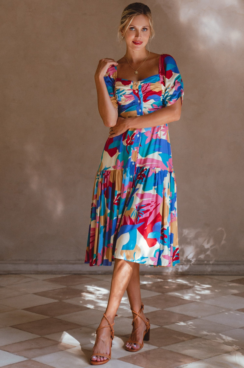 Womens Lilit Midi Dress - Tuscan Sun