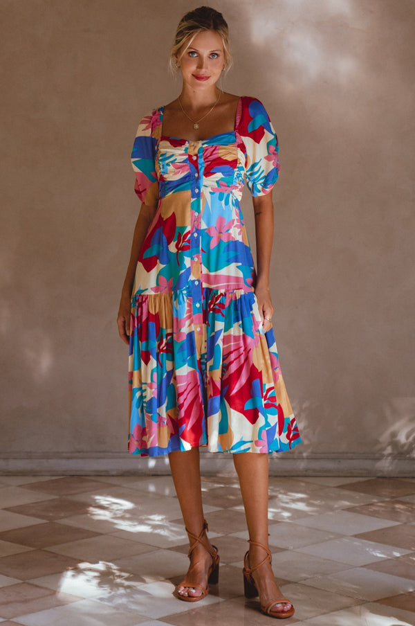 Womens Lilit Midi Dress - Havana