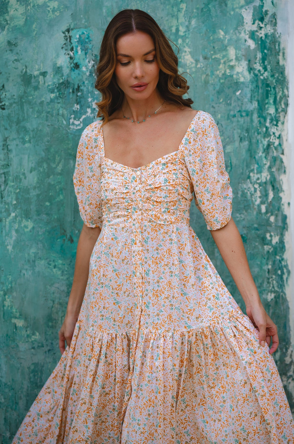 Womens Lilit Midi Dress - Tuscan Sun