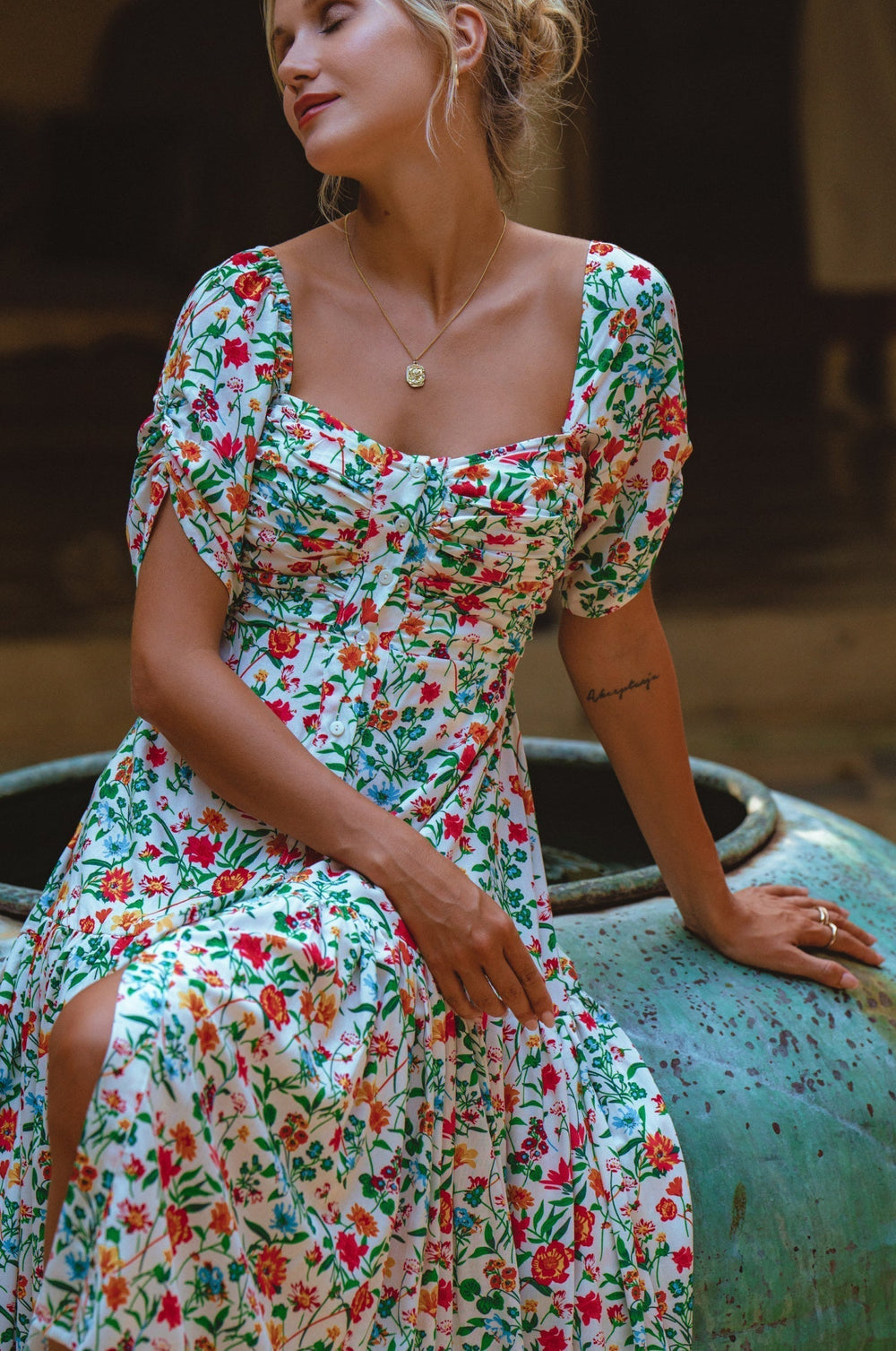 Womens Lilit Midi Dress - Tuscan Sun