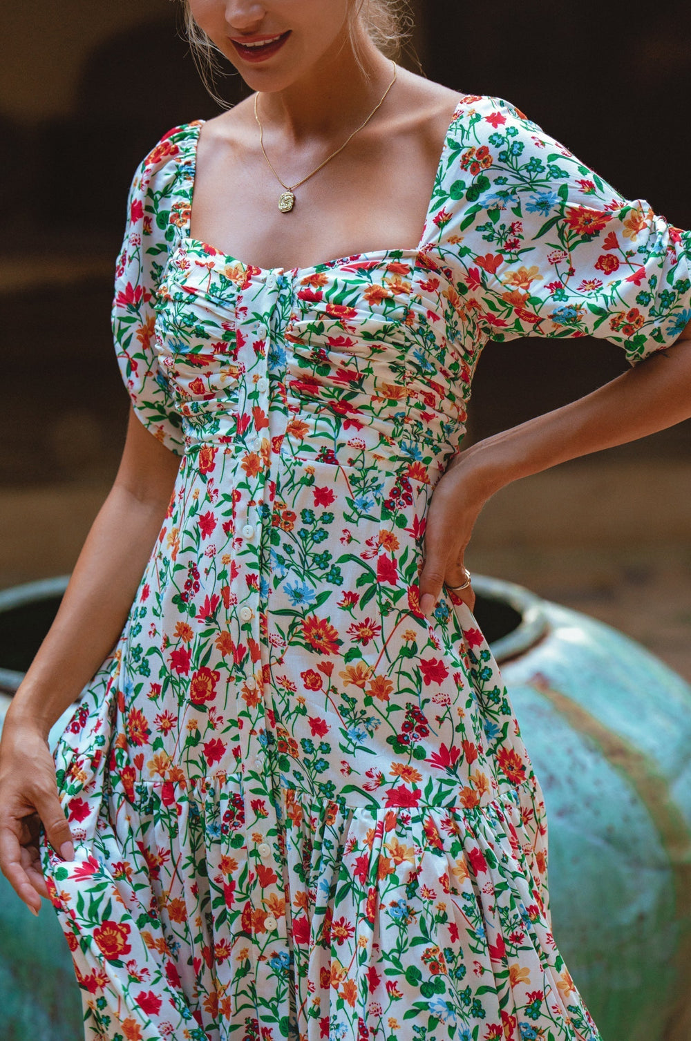 Womens Lilit Midi Dress - Tuscan Sun
