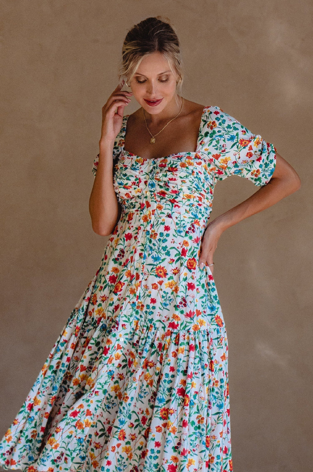 Womens Lilit Midi Dress - Tuscan Sun