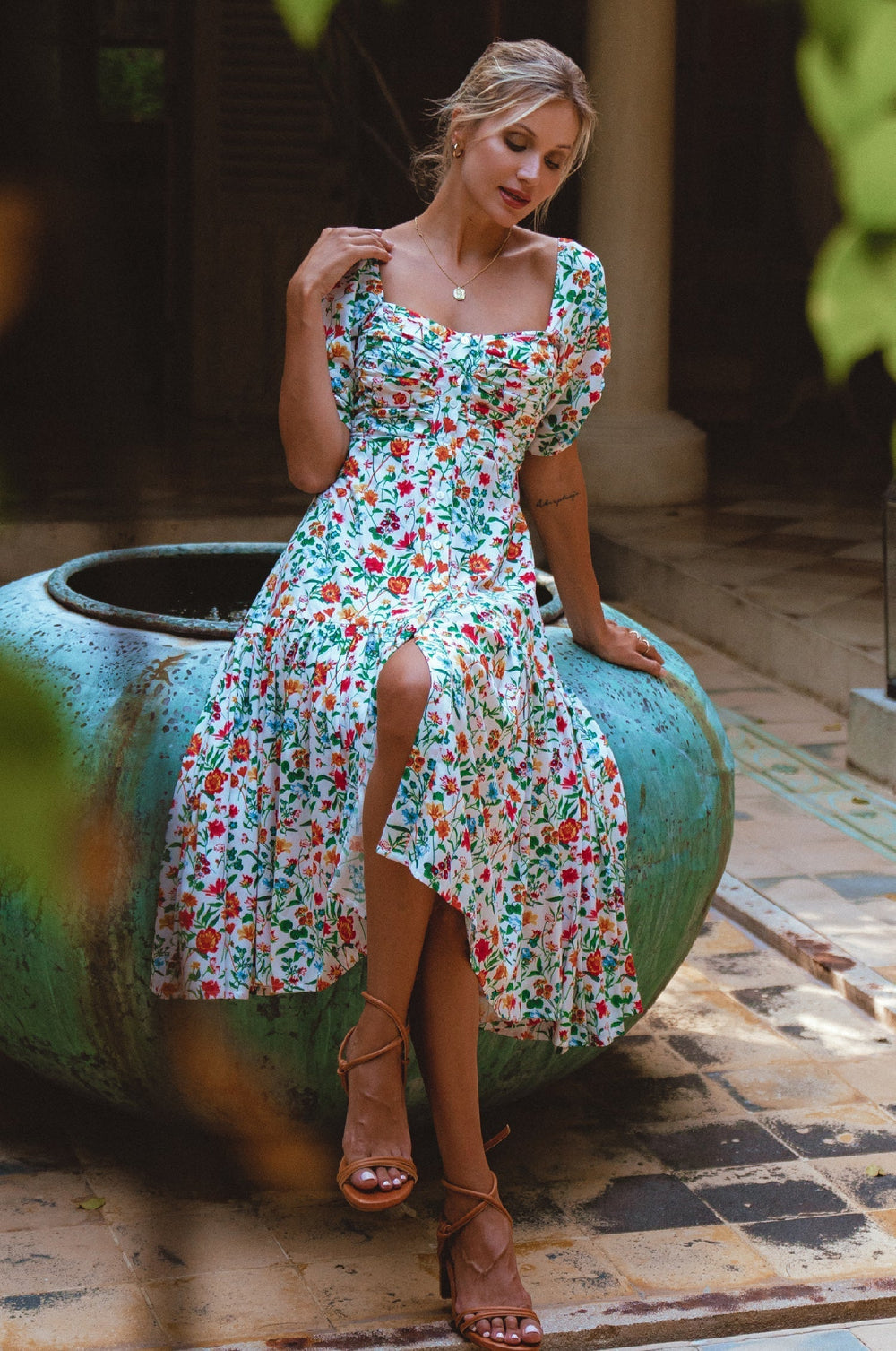 Womens Lilit Midi Dress - Tuscan Sun