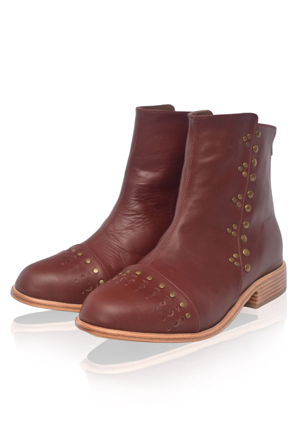 Womens Lunaire Chelsea Leather Boots - Vintage Brown