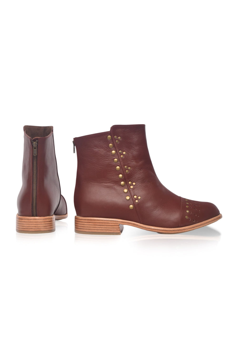 Womens Lunaire Chelsea Leather Boots - Vintage Brown