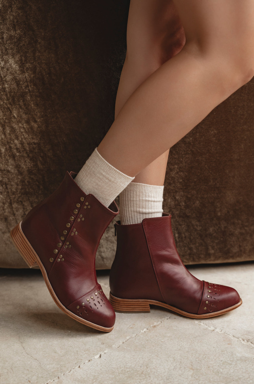 Womens Lunaire Chelsea Leather Boots - Vintage Brown