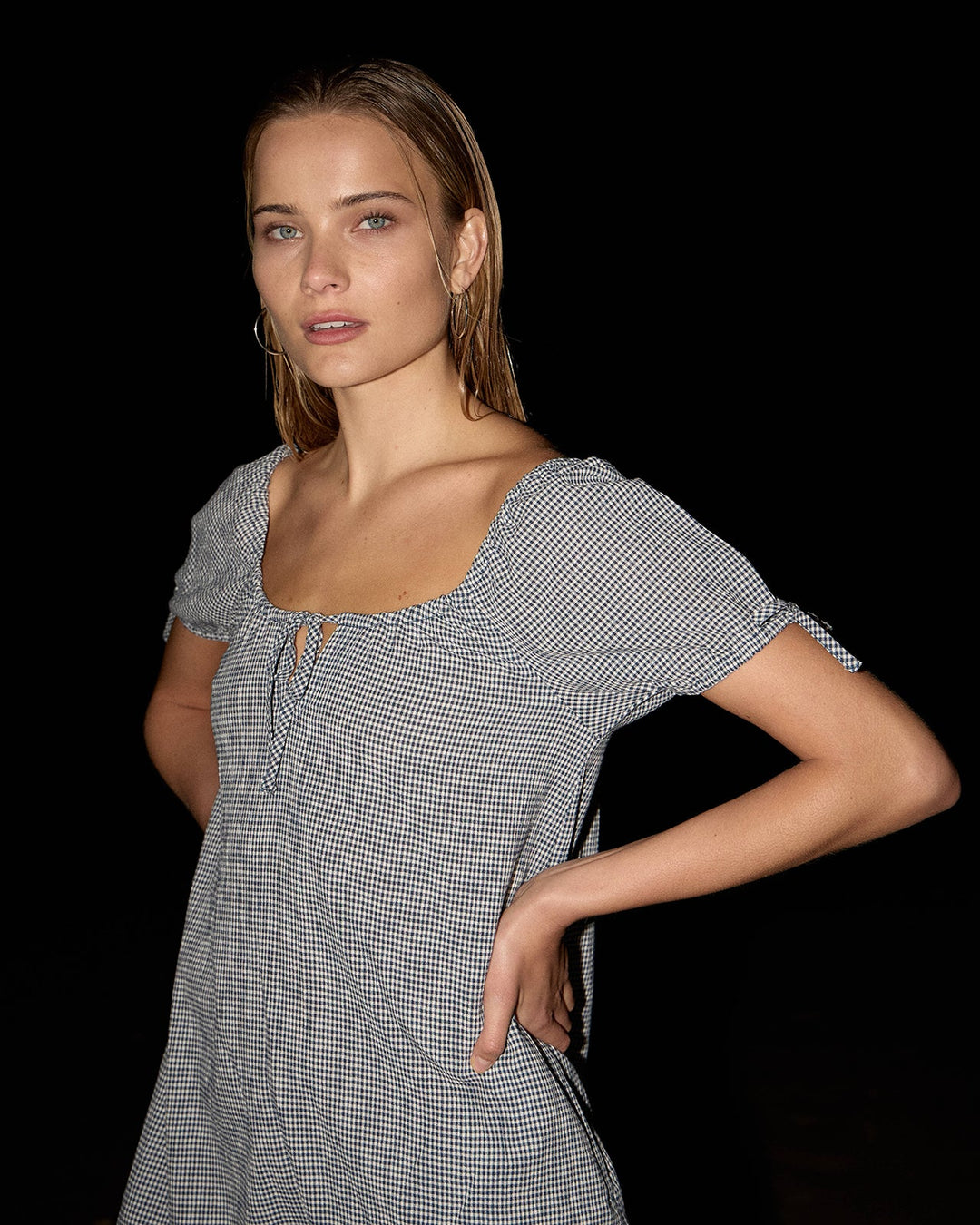 Lenni Mini Dress – Navy Check