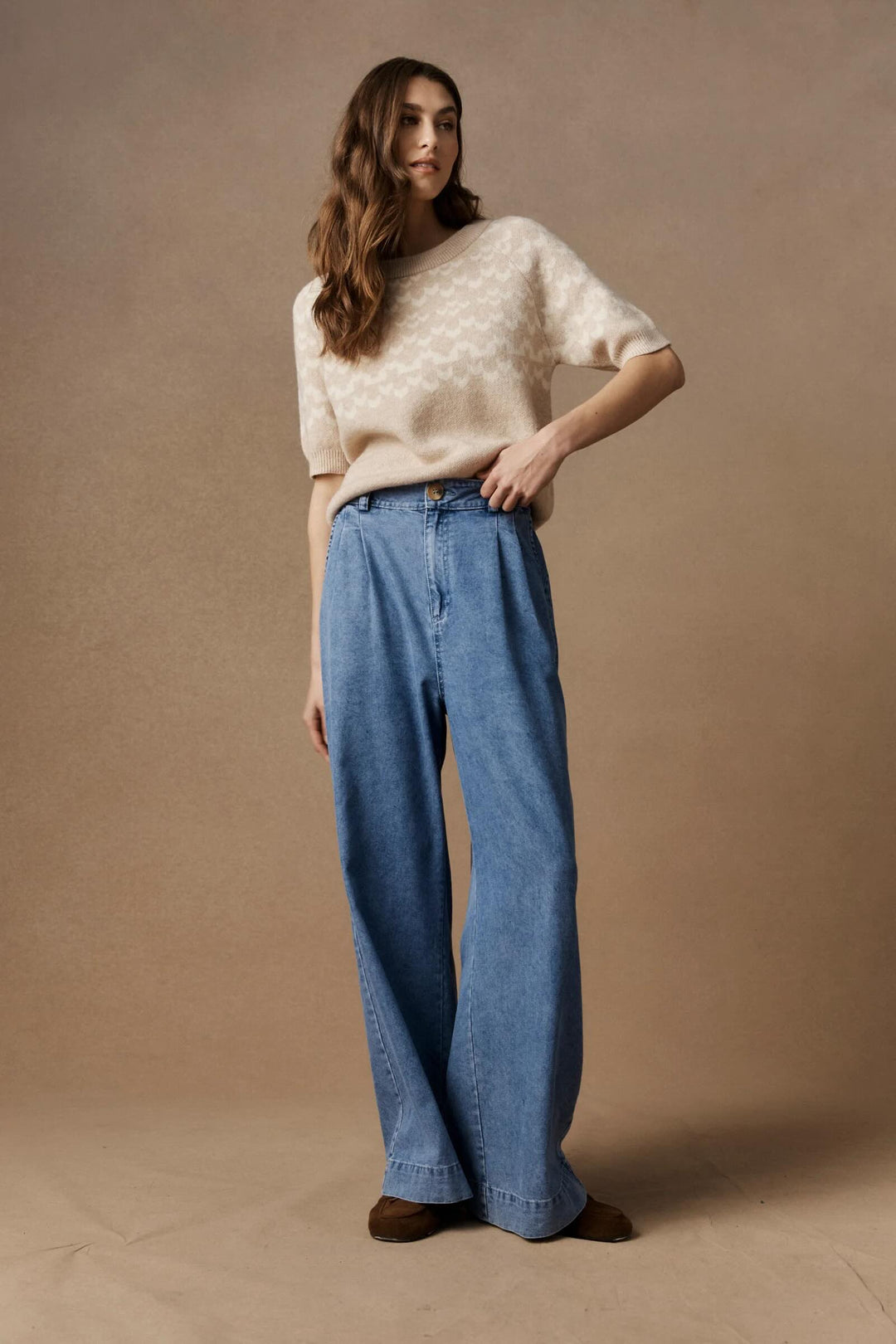 Maasai Knit Top – Dune/Bisque