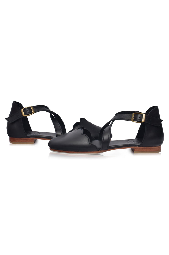 Mangrove Cross-Strap Leather Ballet Flats