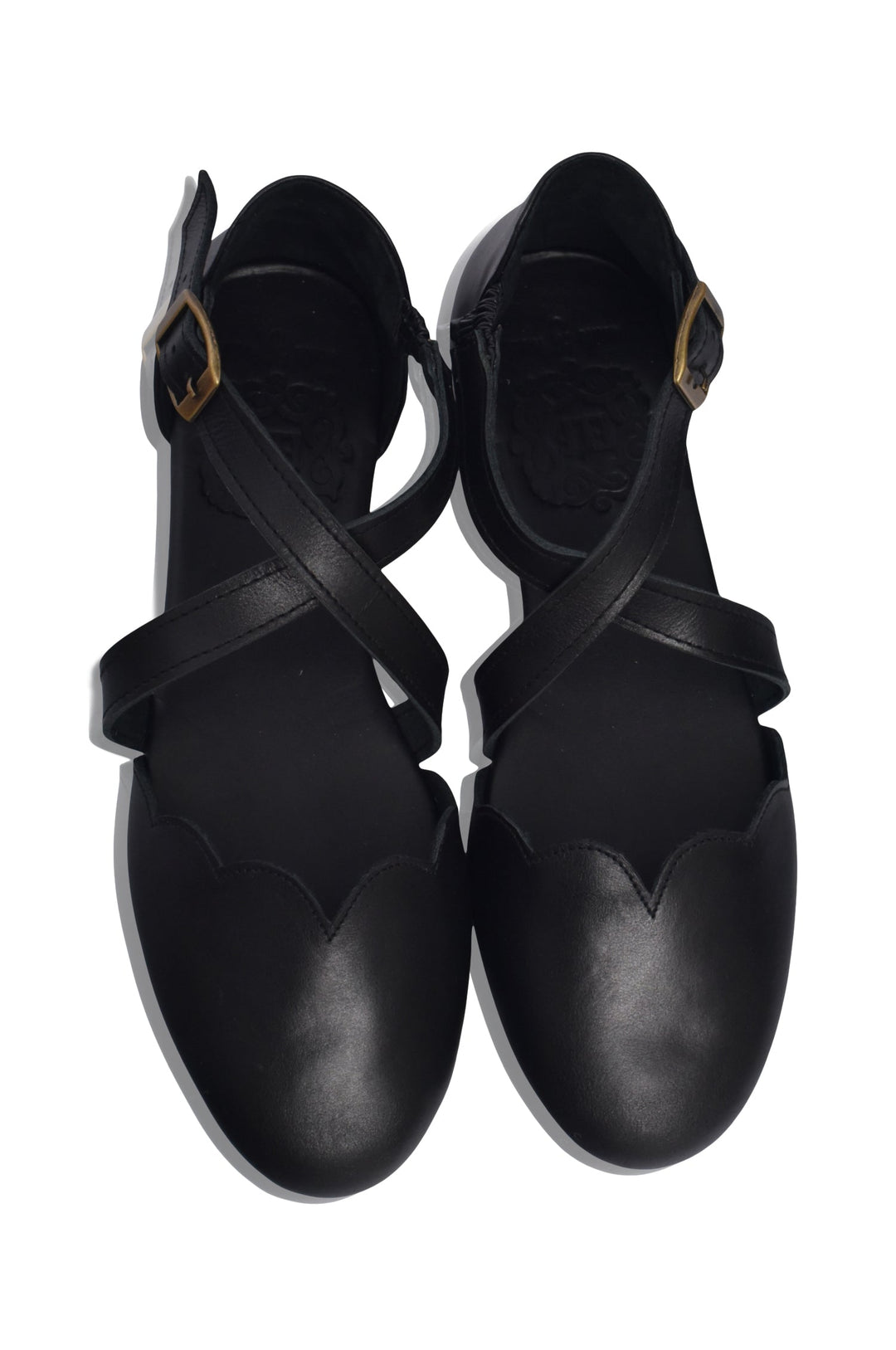Mangrove Cross-Strap Leather Ballet Flats