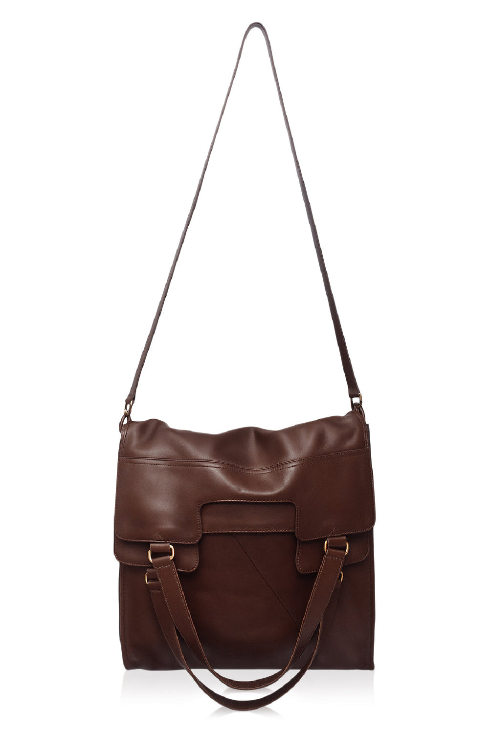 Womens Mi Vida Foldover Tote Leather - Vintage Camel