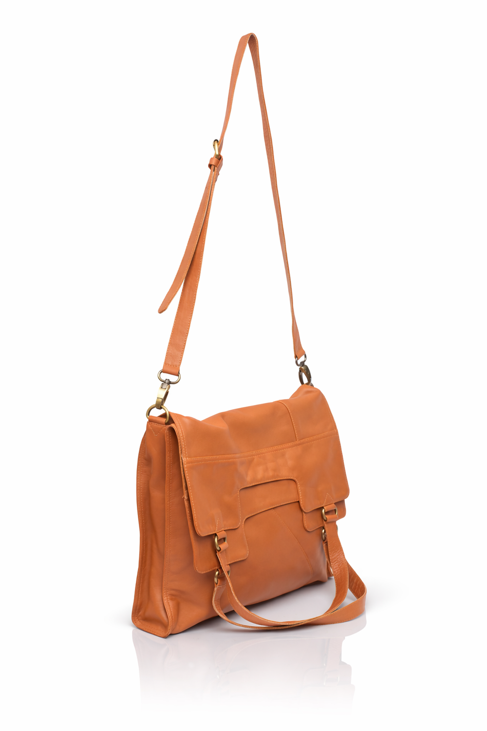 Womens Mi Vida Foldover Tote Leather - Dark Brown