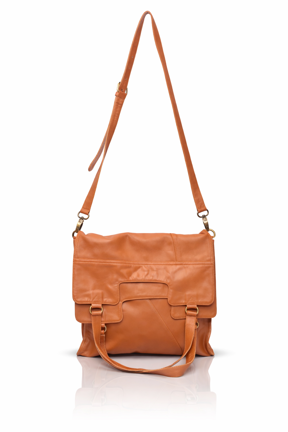 Womens Mi Vida Foldover Tote Leather - Black