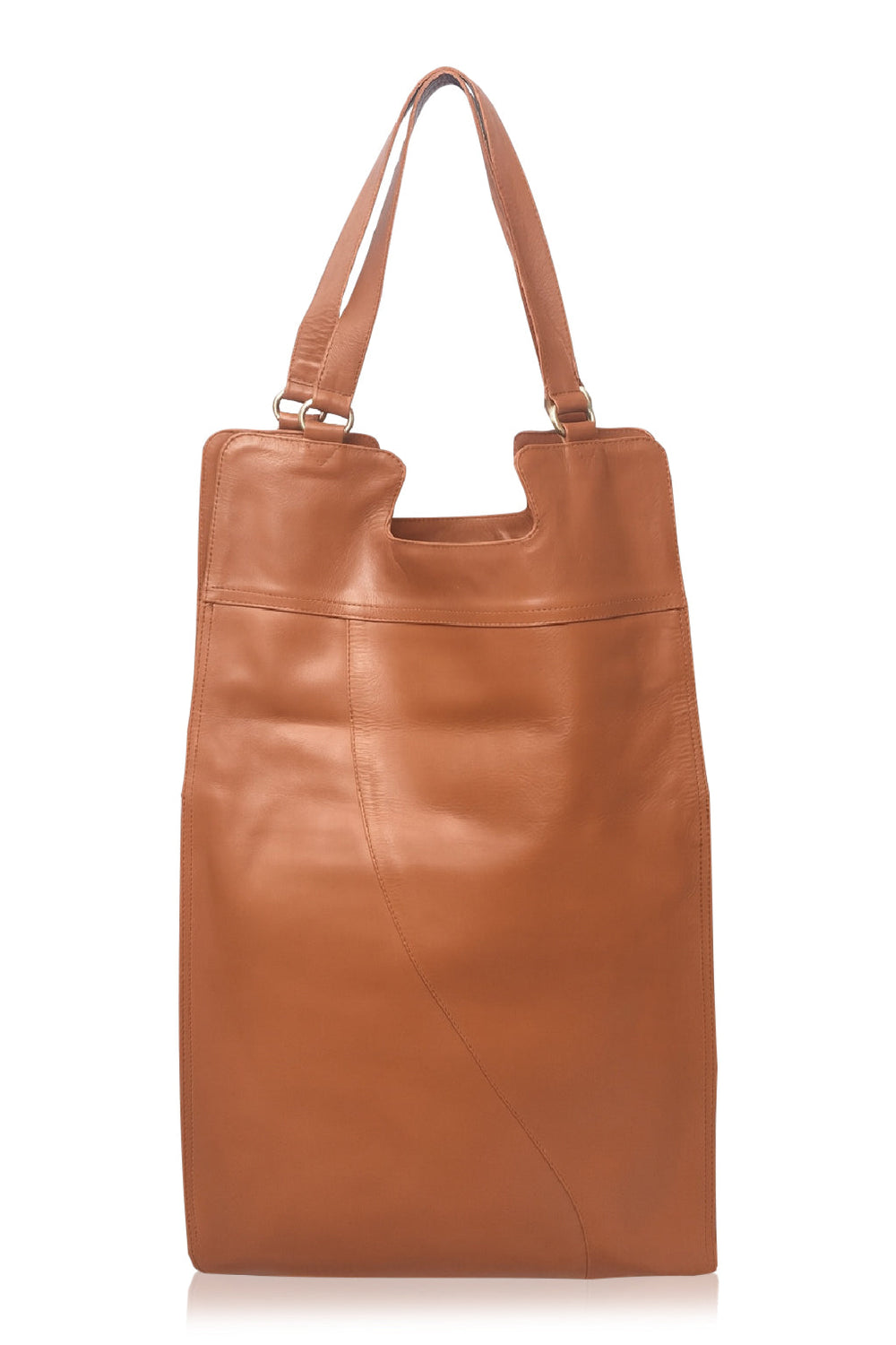 Womens Mi Vida Foldover Tote Leather - Dark Brown