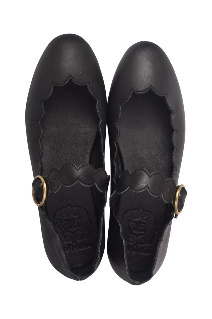 Mia Scalloped Mary Jane Leather Flats