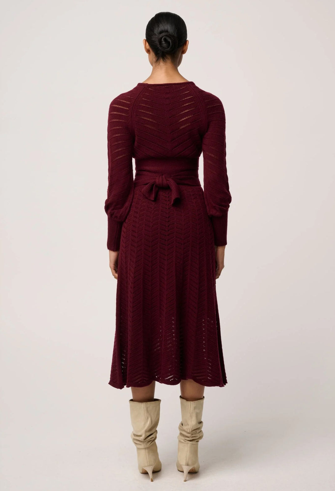 Mirelle Blend Bordeux Wool Knit Dress