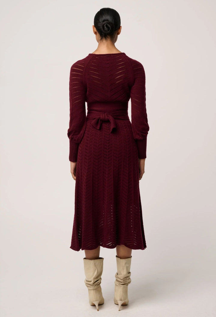 Mirelle Blend Bordeux Wool Knit Dress