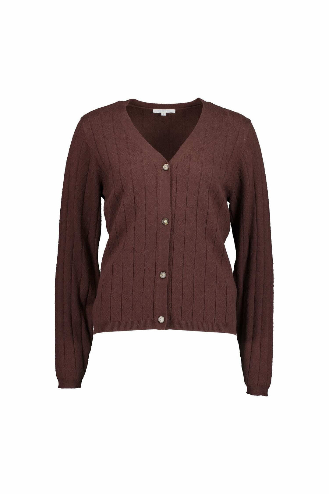 Muse Cable Knit Cardigan Cashmere Blend – Chocolate