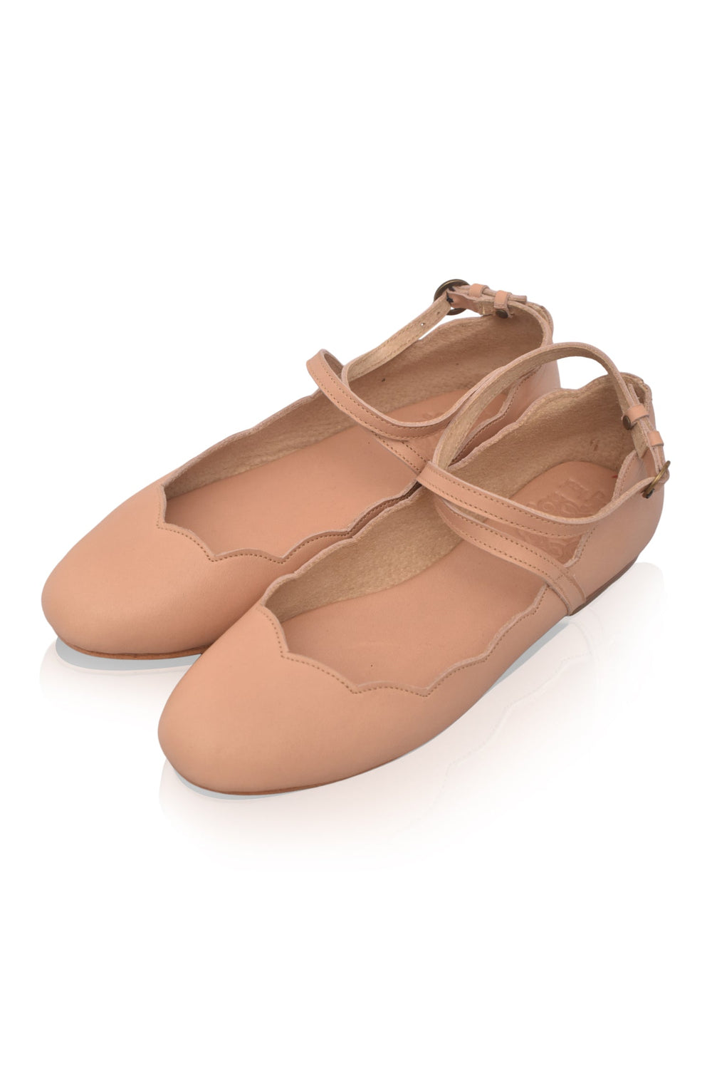 Womens Myrelle Criss-Cross Leather Ballet Flats - Black