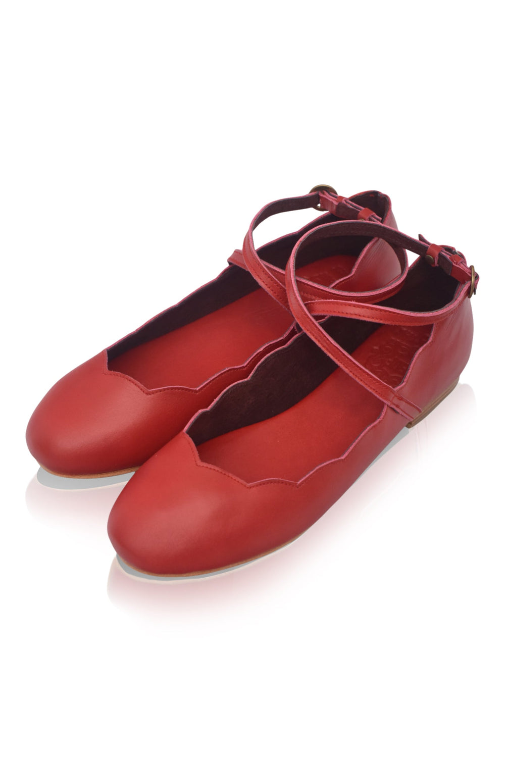 Womens Myrelle Criss-Cross Leather Ballet Flats - Black