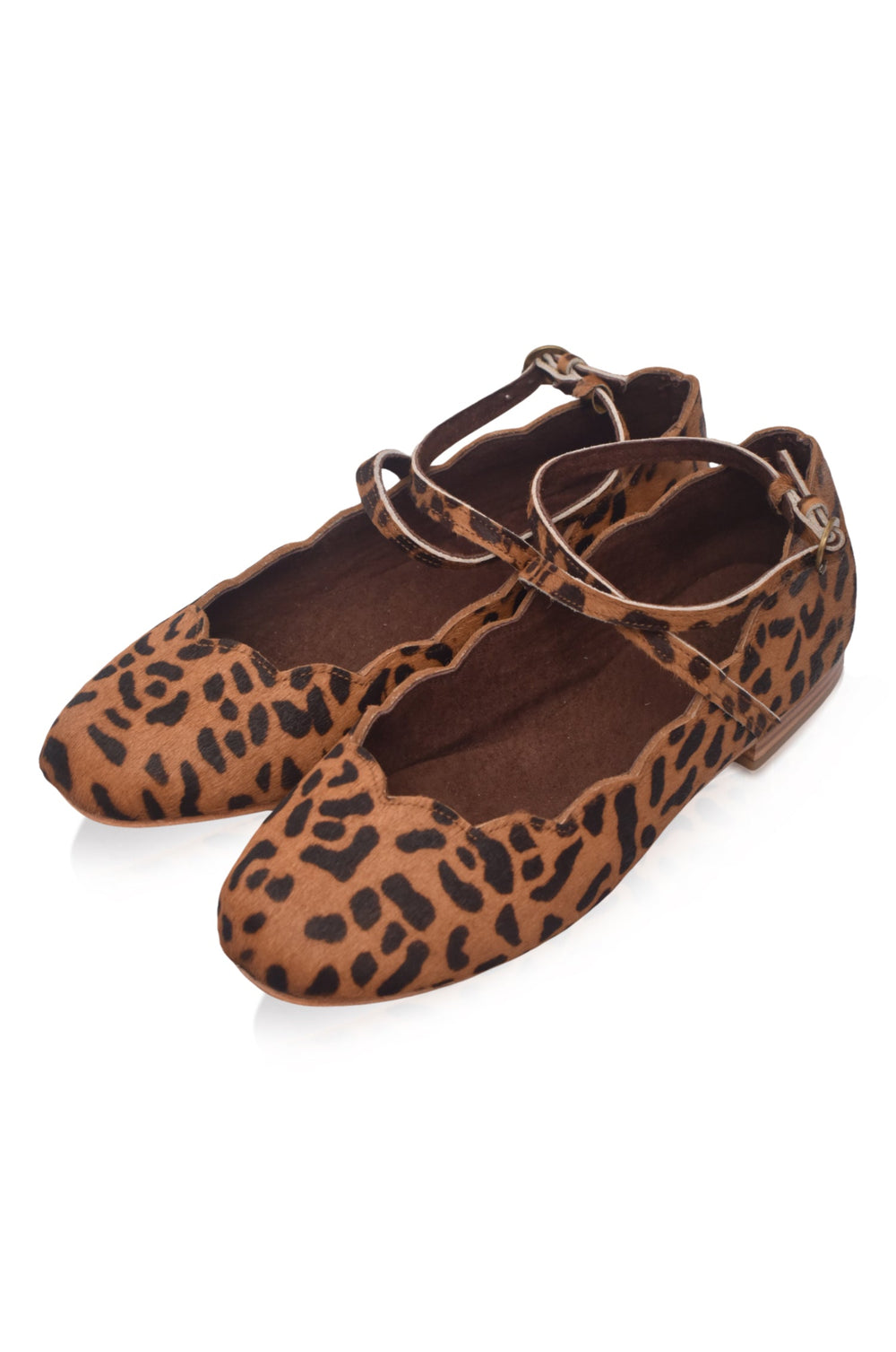 Womens Myrelle Criss-Cross Leather Ballet Flats - Black