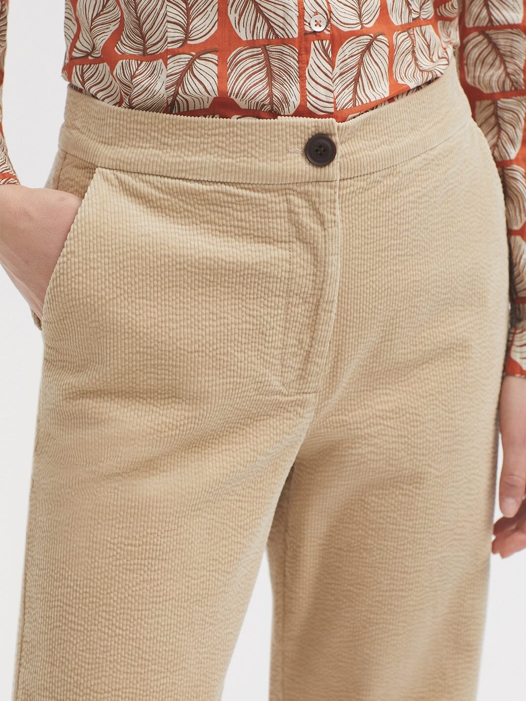 Bubble Corduroy Trousers – Ecru