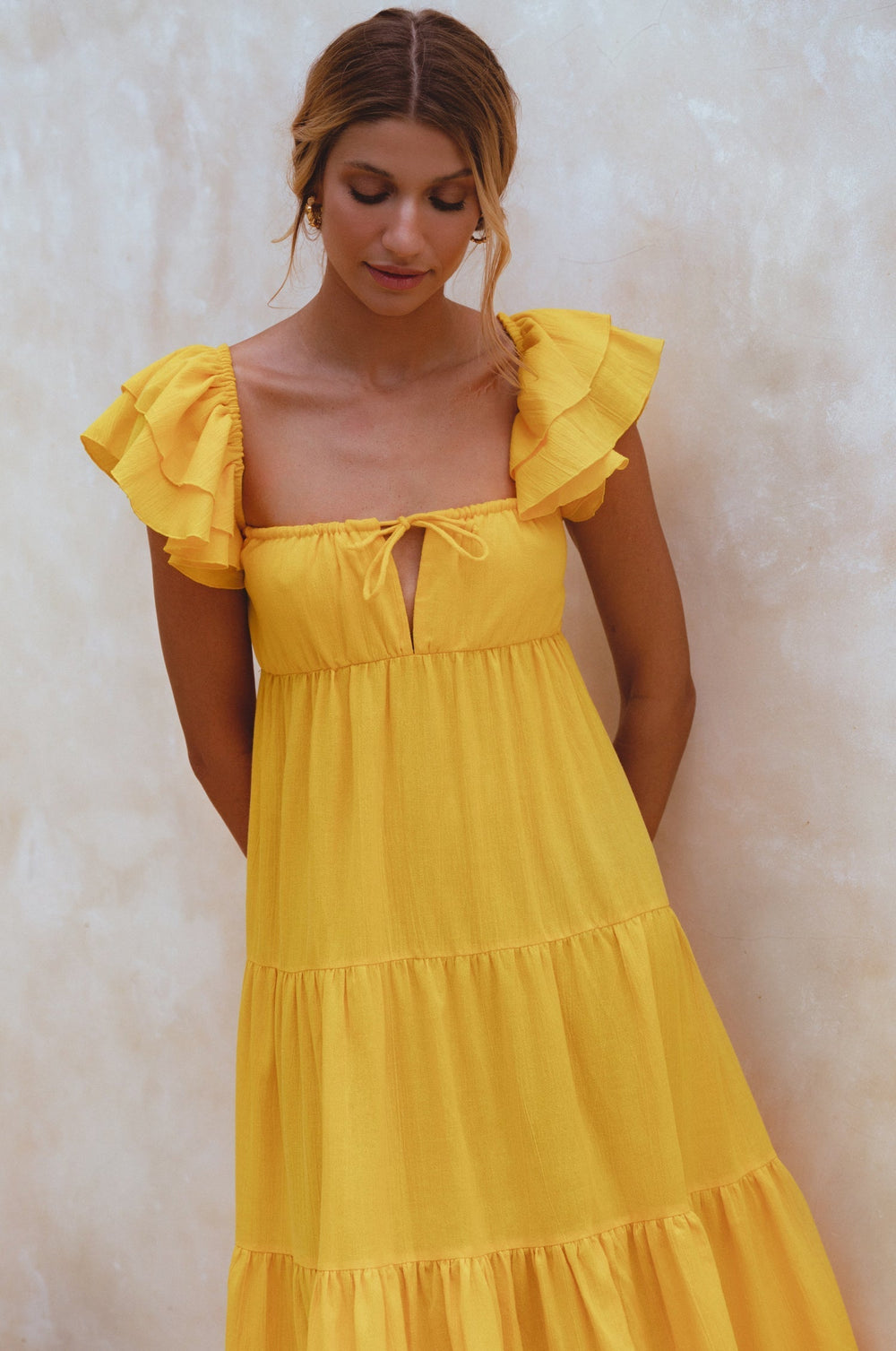 Womens Nymph Bohemian Linen Maxi Dress - Azure