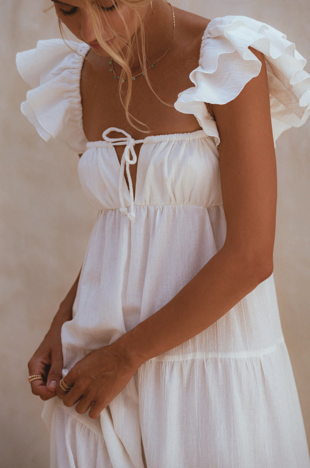 Womens Nymph Bohemian Linen Maxi Dress - Azure