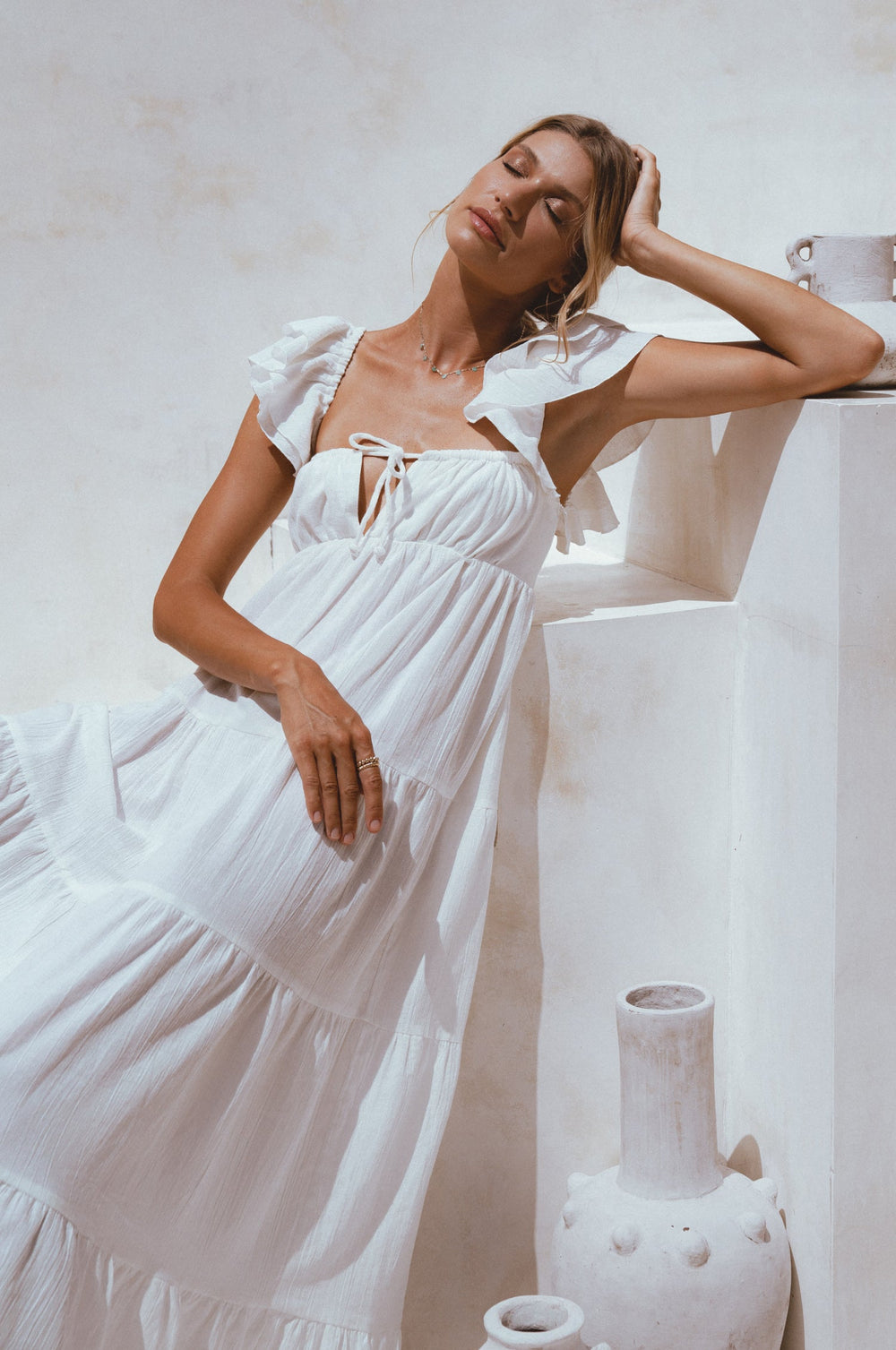 Womens Nymph Bohemian Linen Maxi Dress - Black