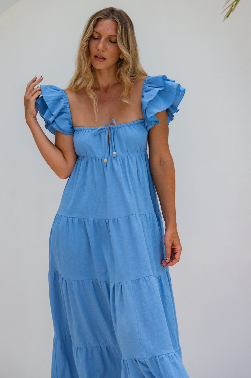 Womens Nymph Bohemian Linen Maxi Dress - White