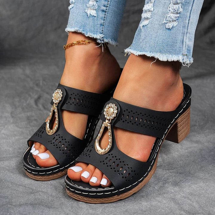 Winters Rhinestone Wedge Sandals