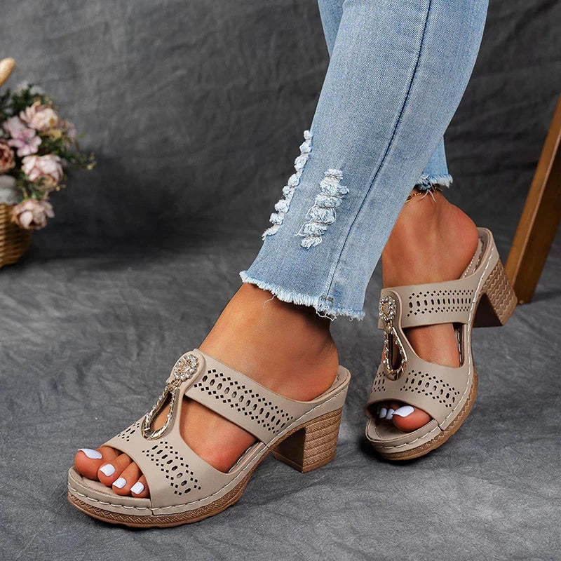 Winters Rhinestone Wedge Sandals
