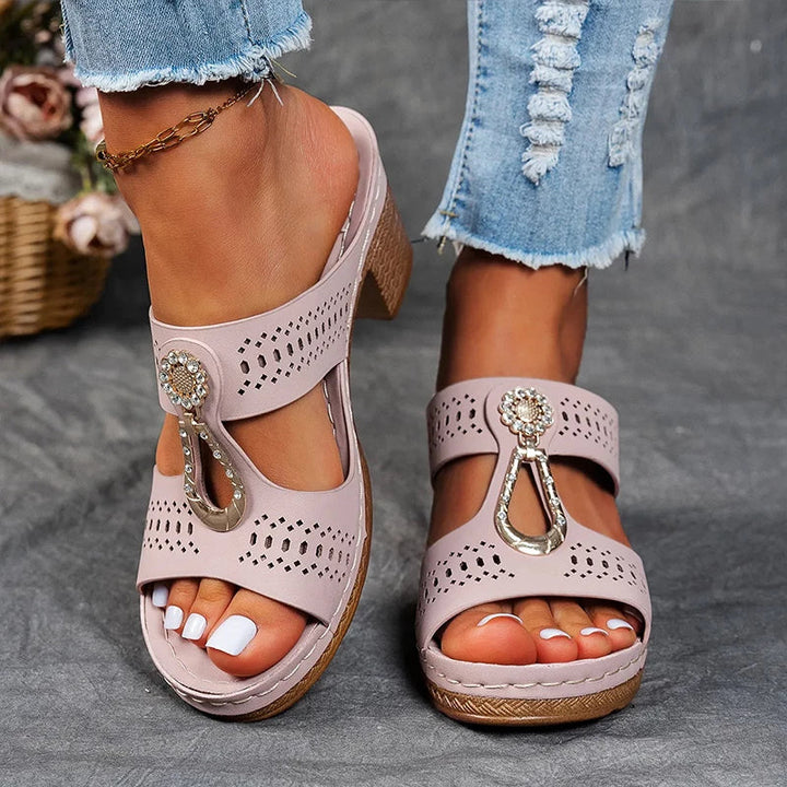 Winters Rhinestone Wedge Sandals