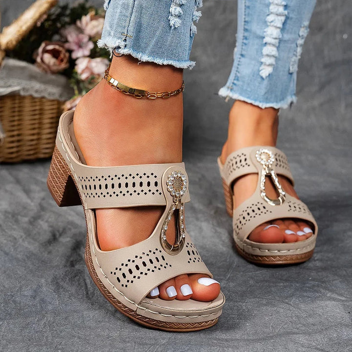Winters Rhinestone Wedge Sandals