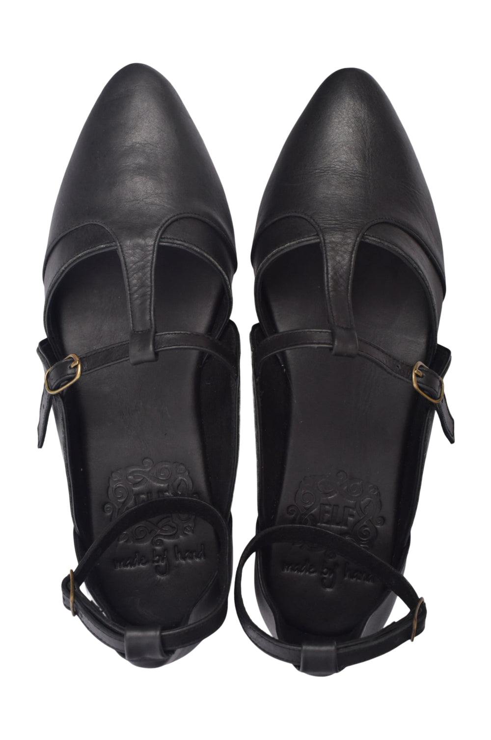 Womens On The Go Leather Ballet Flats - Black