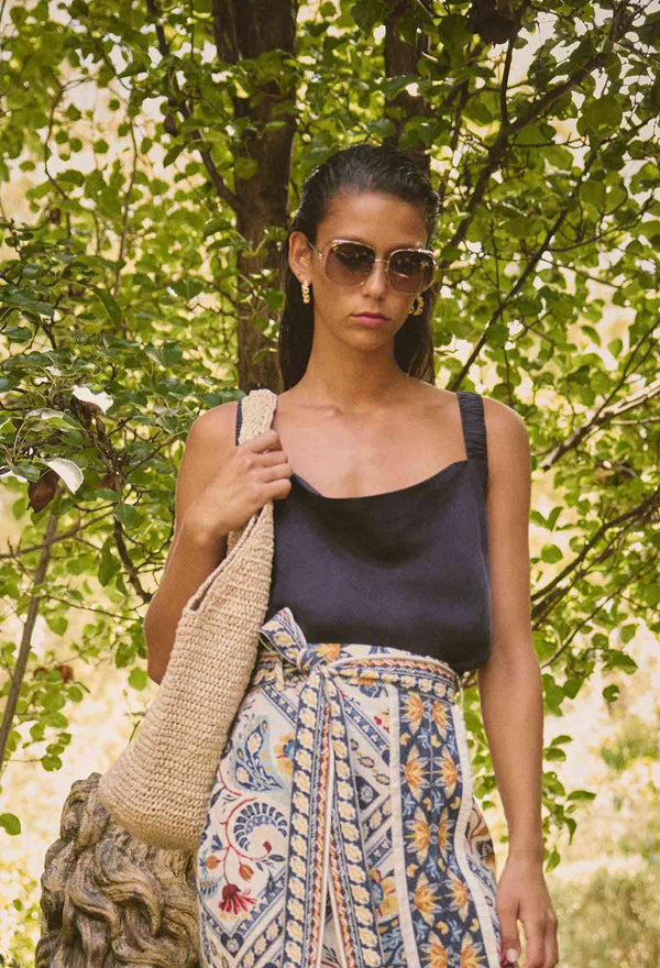 Delray Reversible Cupro Cami in Lapis