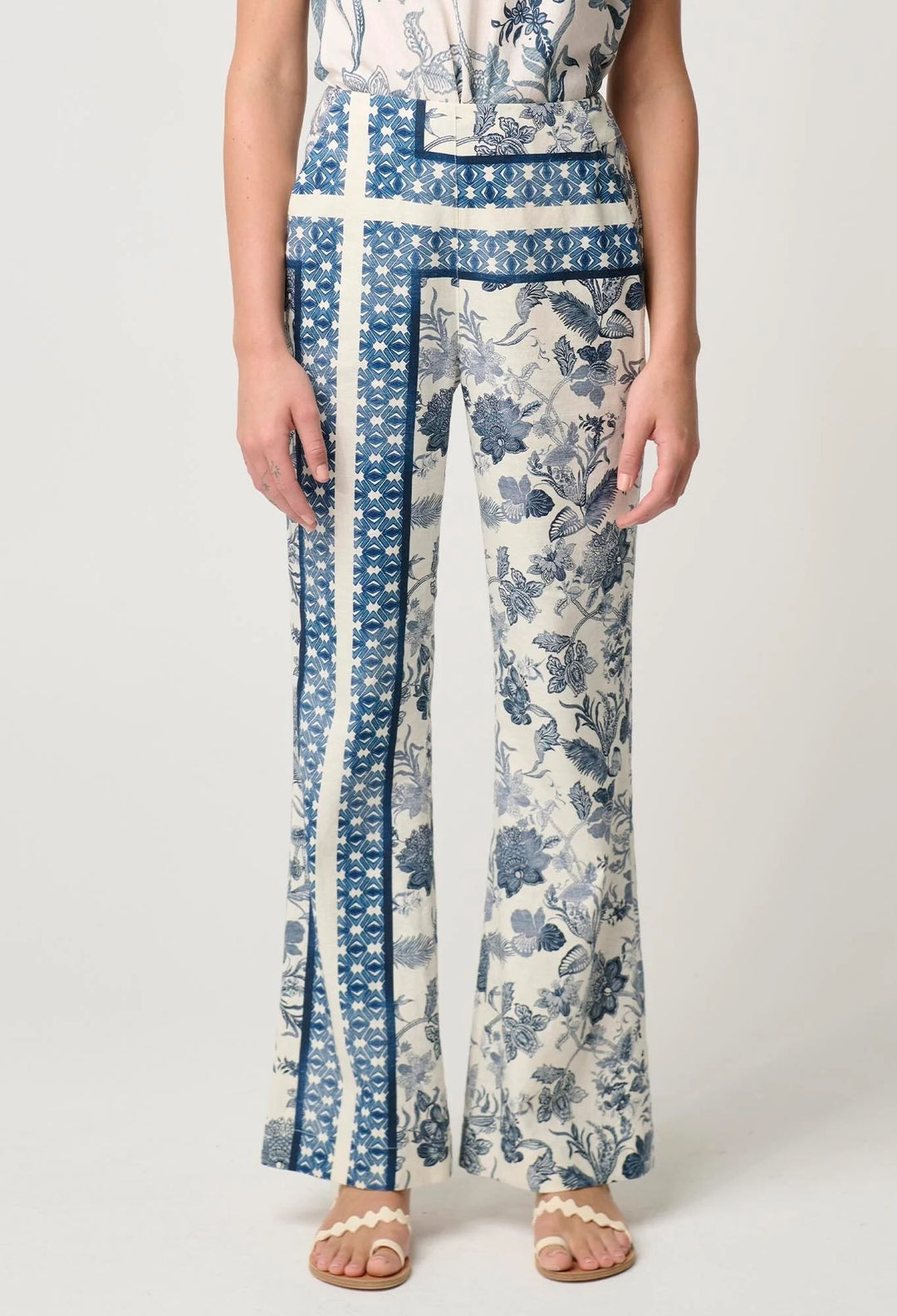 Bahia Stretch Linen Pants – Ink Print