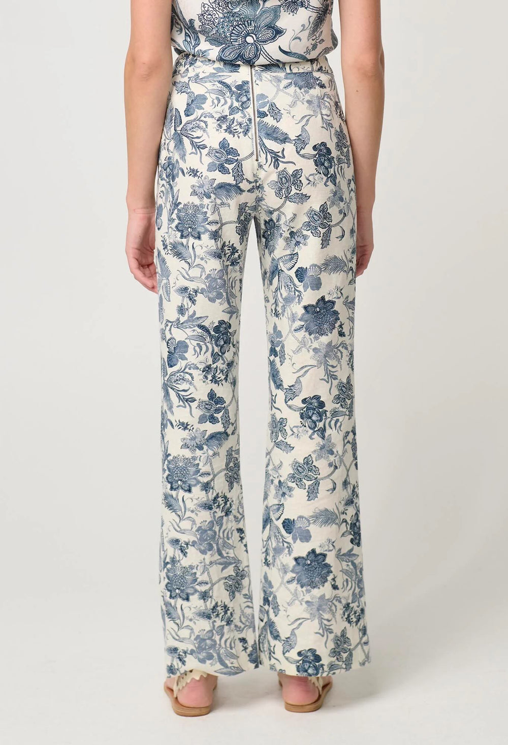 Bahia Stretch Linen Pant in Ink Flé Print