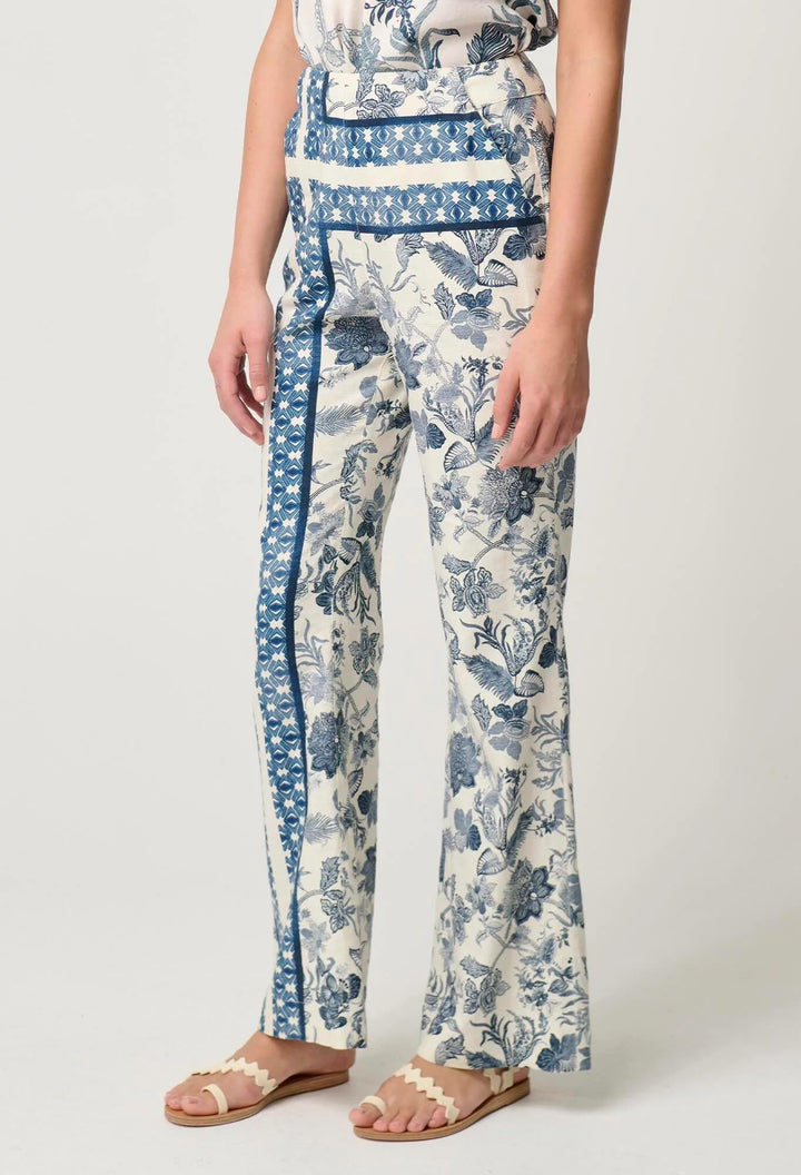 Bahia Stretch Linen Pants – Ink Print
