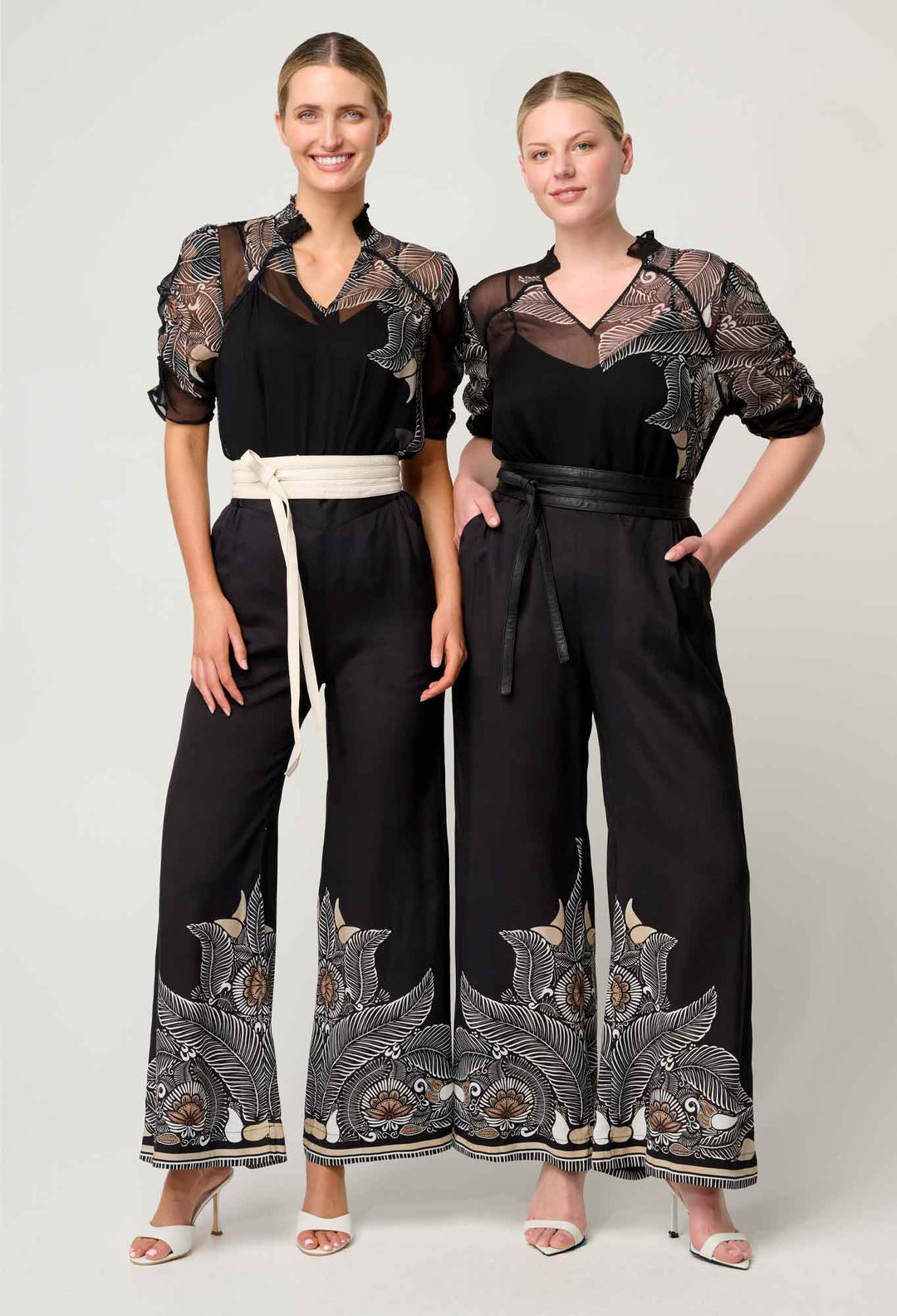 Willow Viscose Contrast Panel Pants – Onyx