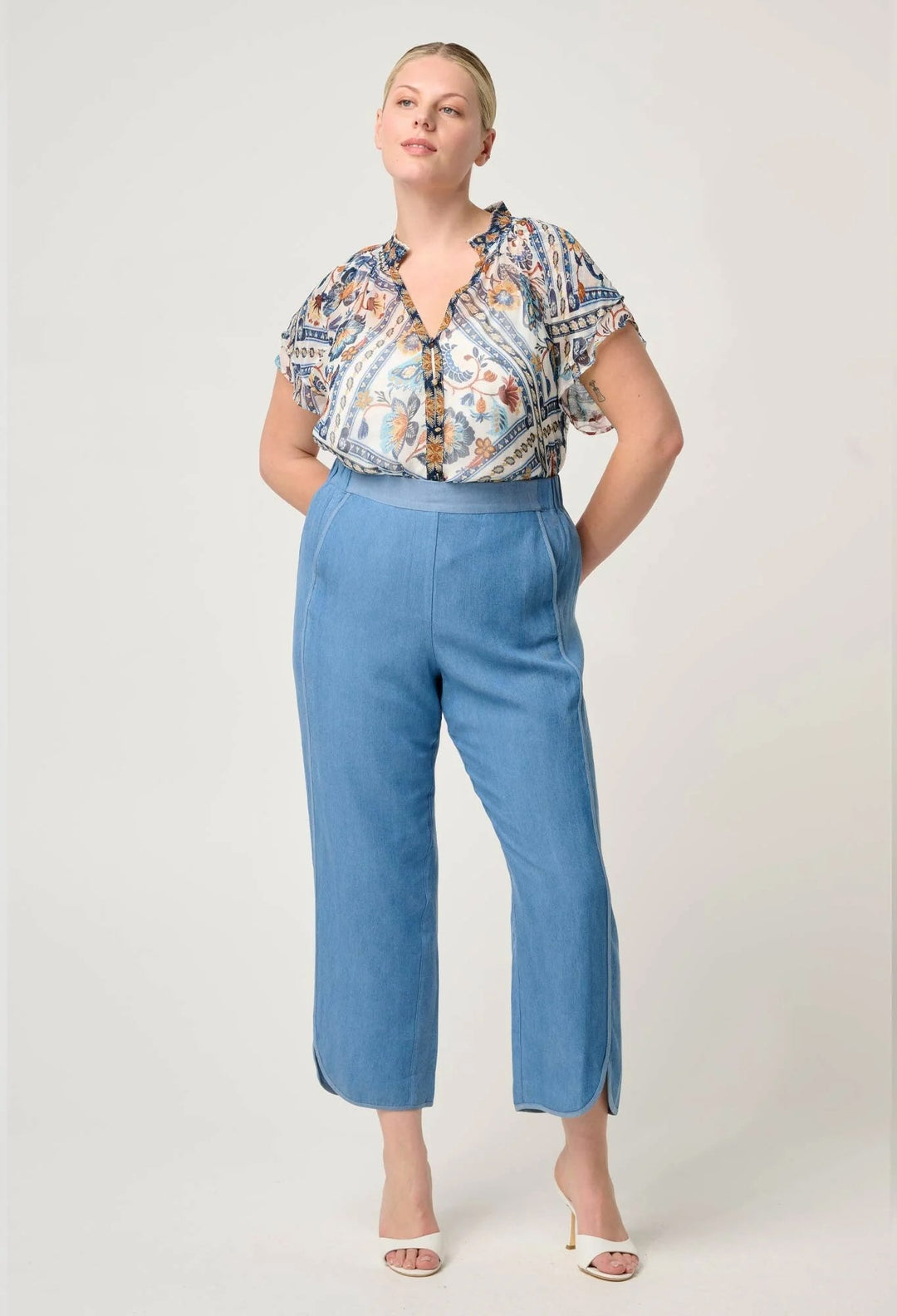Astra High Waist Pants – Ash Blue