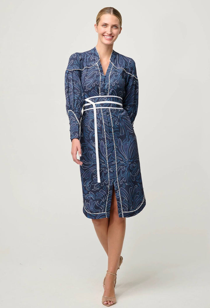 Adela Lace Trim Curve Hem Dress – Altamira