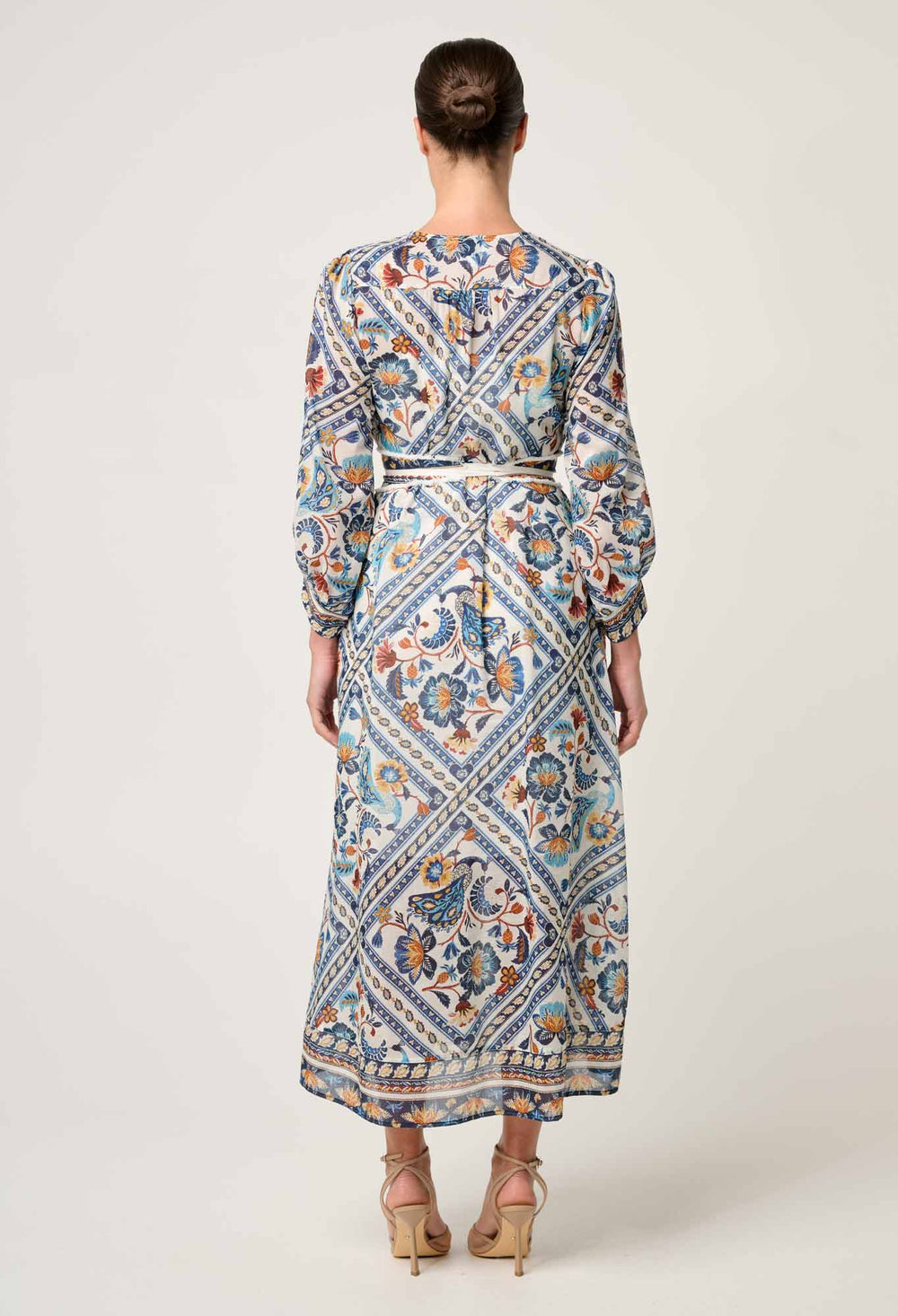 Alexis Silk Cotton Midi Dress in Petinos Floros